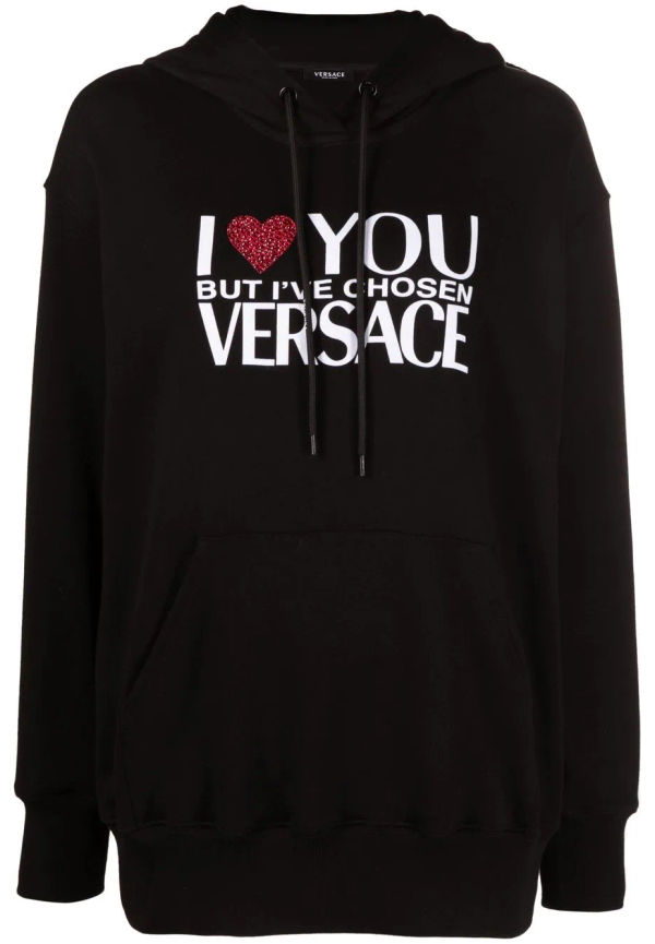 Versace hoodie med strass - Svart
