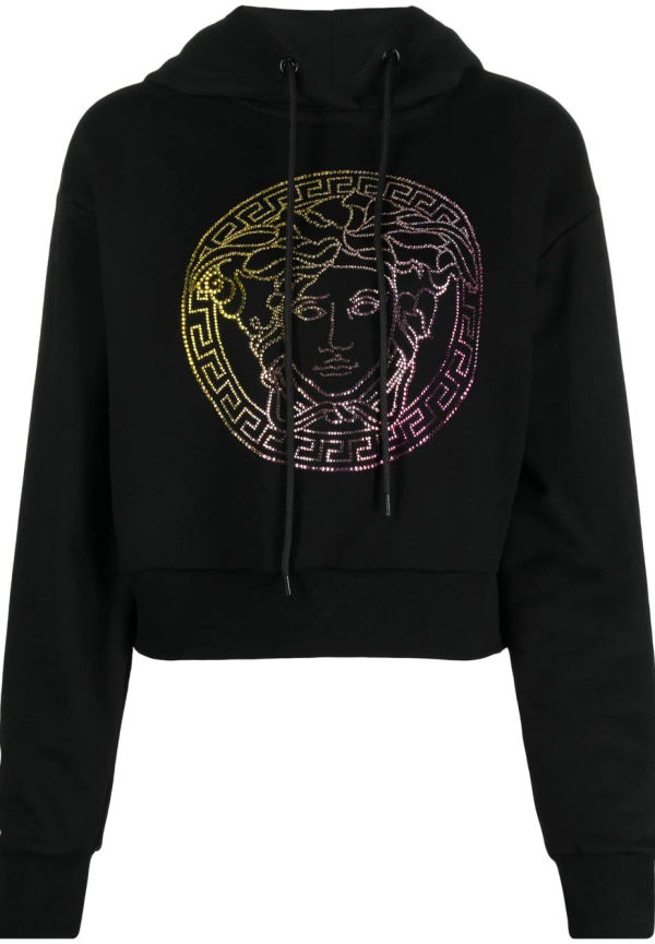 Versace hoodie med strass - Svart