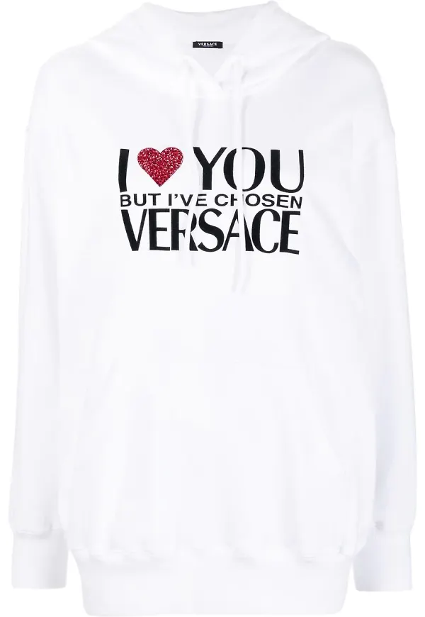 Versace hoodie med strass - Vit