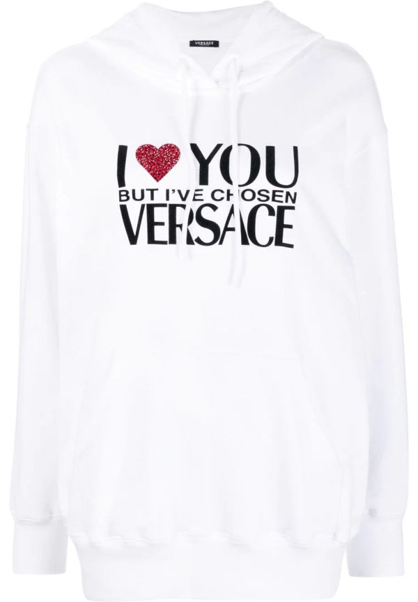 Versace hoodie med strass - Vit