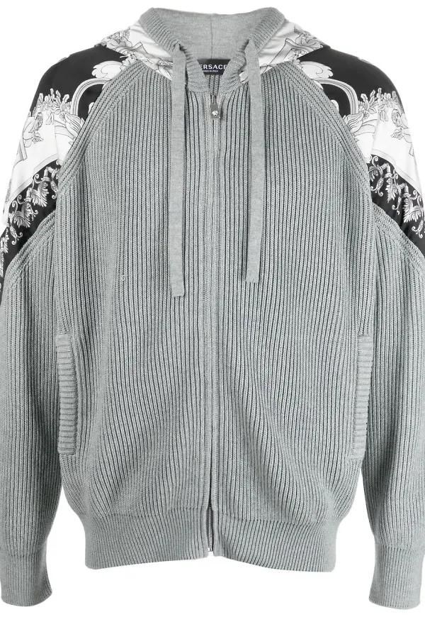 Versace hoodie med tryck - Grå