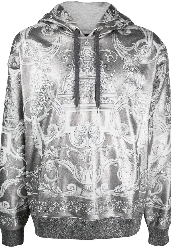 Versace hoodie med tryck - Grå