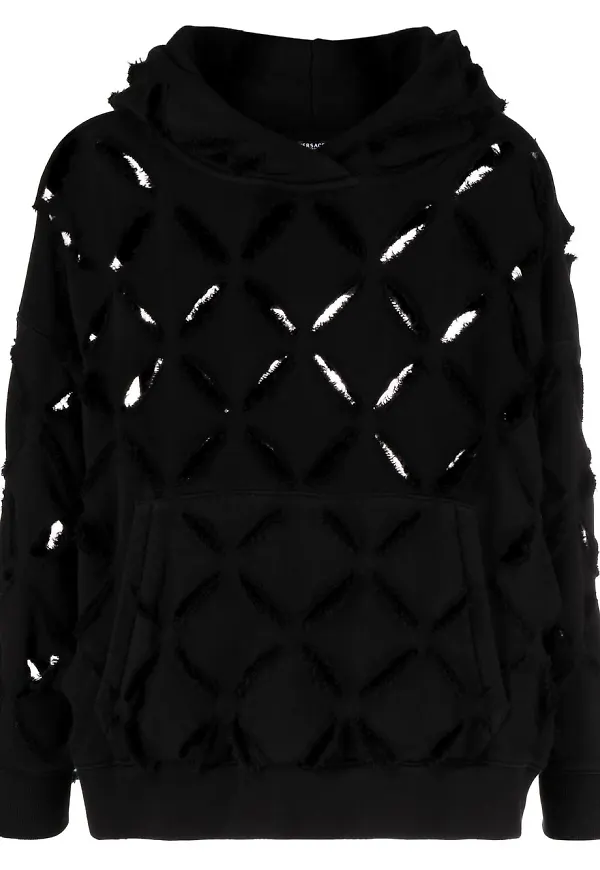 Versace hoodie med utsnitt - Svart