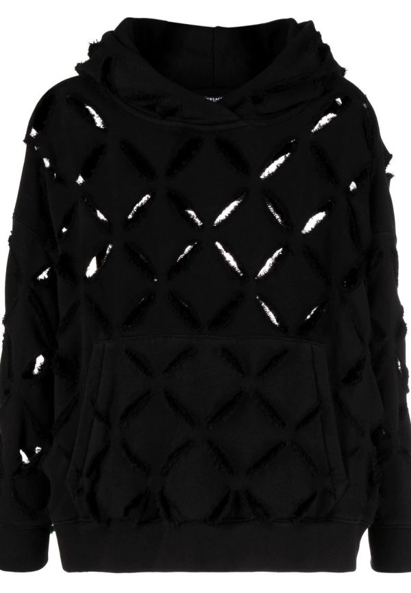 Versace hoodie med utsnitt - Svart