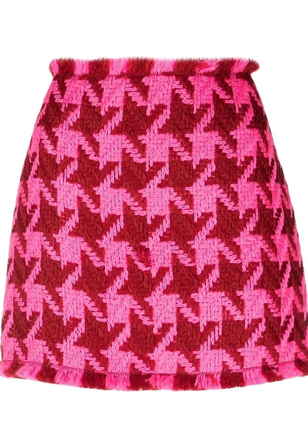 Versace hundtandsmönstrad minikjol - Rosa