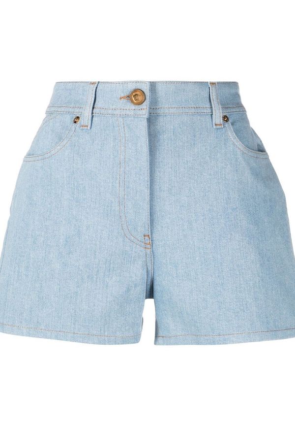 Versace I Ventagli jeansshorts med lappdesign - Blå