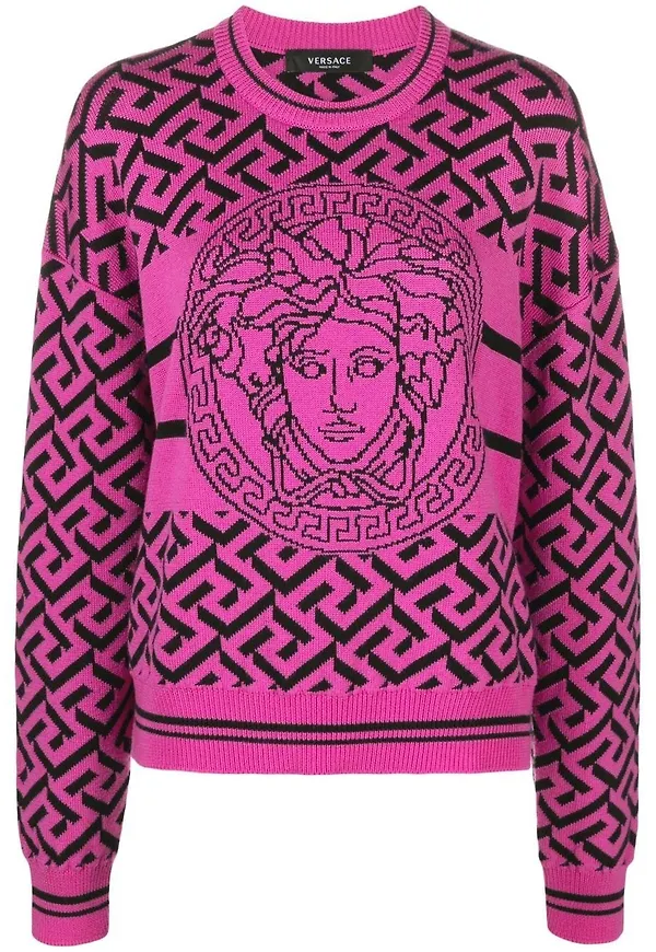 Versace intarsiastickad tröja - Rosa