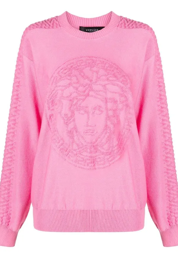 Versace intarsiastickad tröja - Rosa