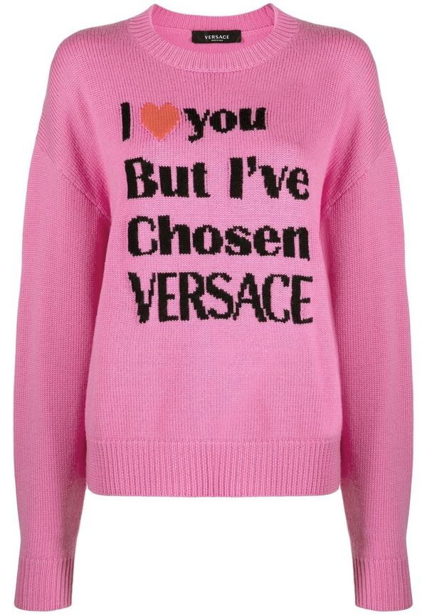 Versace intarsiastickad tröja - Rosa
