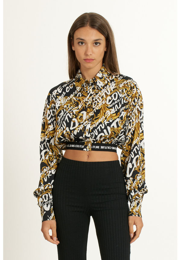 Versace Jeans Couture - Skjortor - Svart - Dam - Storlek: L,M,S,Xs,2Xs