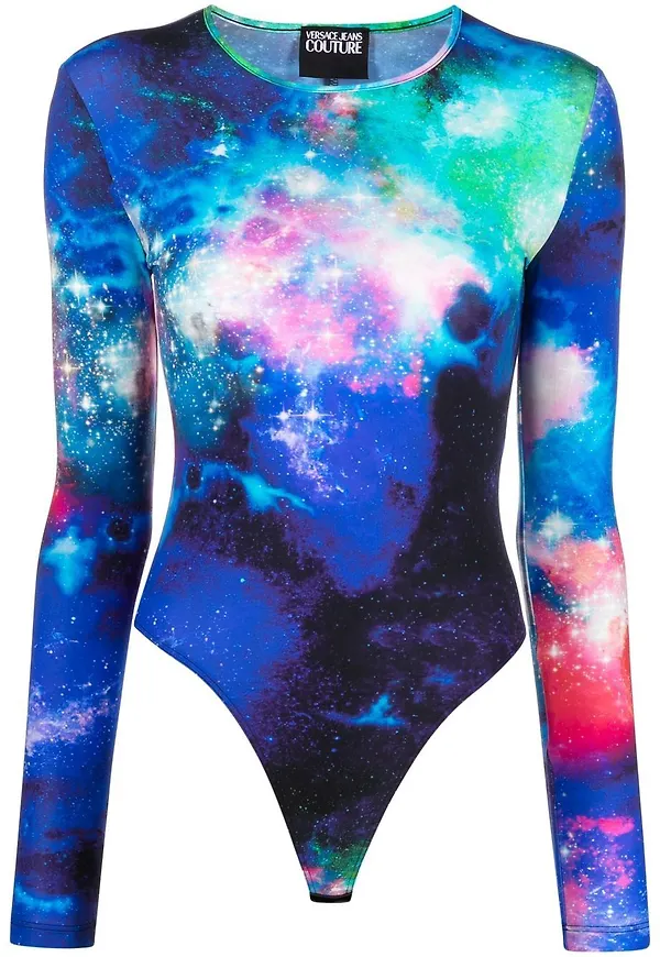 Versace Jeans Couture Artur body med abstrakt mönster - Blå