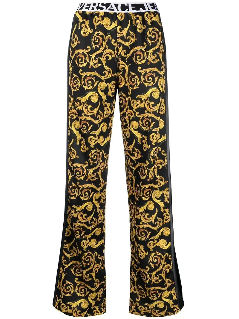 Versace Jeans Couture Barocco-print straight trousers - Svart