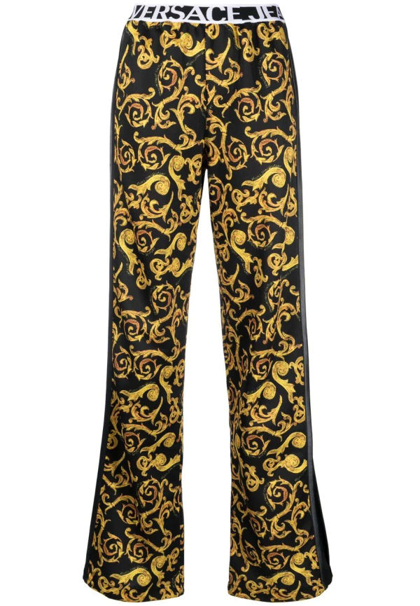 Versace Jeans Couture Barocco-print straight trousers - Svart