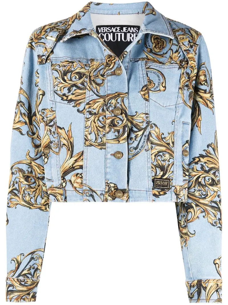 Versace Jeans Couture Barocco jeansjacka - Blå