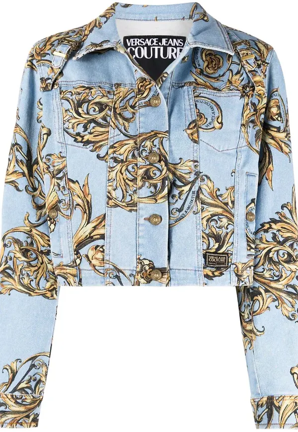 Versace Jeans Couture Barocco jeansjacka - Blå