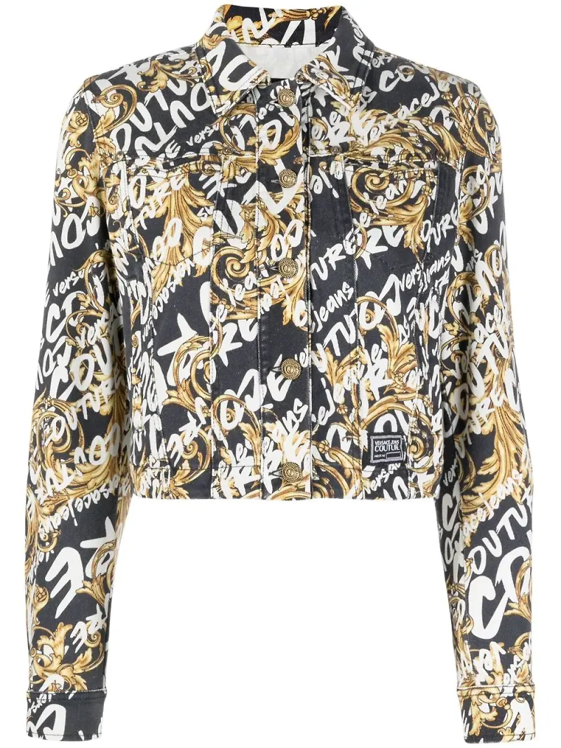 Versace Jeans Couture Barocco jeansjacka - Svart