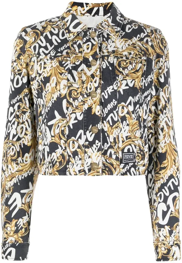 Versace Jeans Couture Barocco jeansjacka - Svart