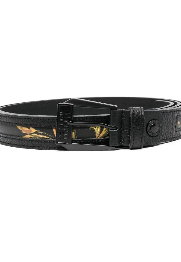 Versace Jeans Couture barockmönstrat bälte - Svart