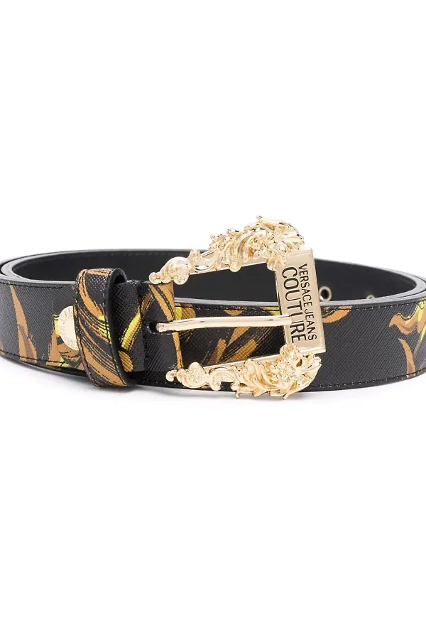 Versace Jeans Couture barockmönstrat bälte - Svart