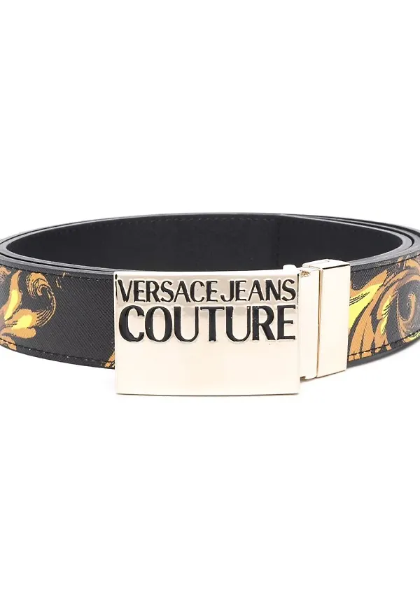 Versace Jeans Couture barockmönstrat bälte - Svart