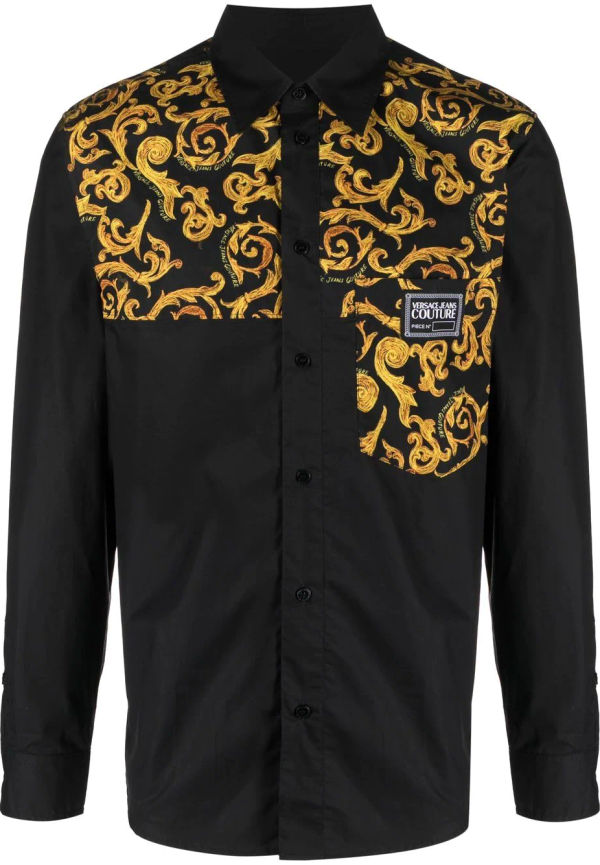 Versace Jeans Couture baroque-print cotton shirt - Svart