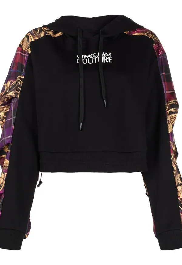 Versace Jeans Couture Baroque hoodie med dragkedja - Svart