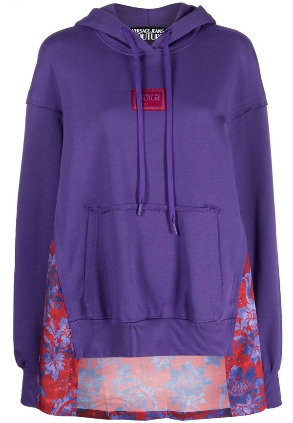 Versace Jeans Couture Baroque hoodie med panel - Lila
