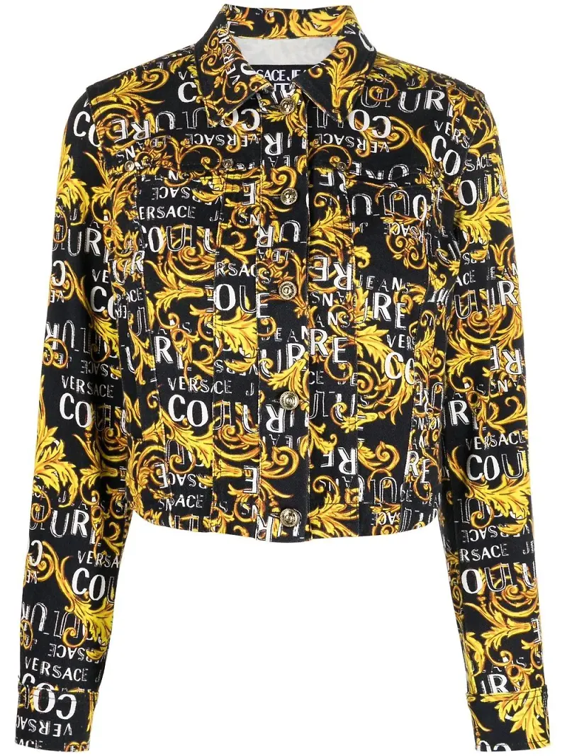 Versace Jeans Couture Baroque jeansjacka - Svart