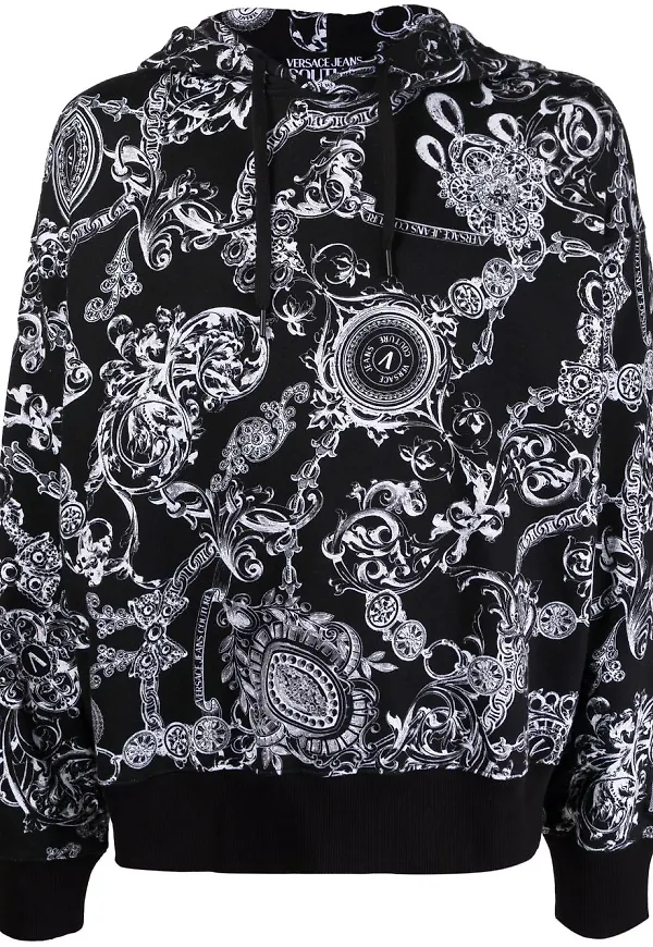 Versace Jeans Couture Baroque pullover-hoodie - Svart