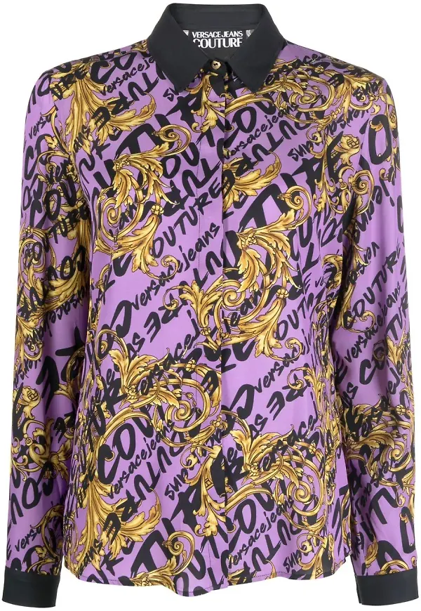 Versace Jeans Couture Baroque skjorta - Lila
