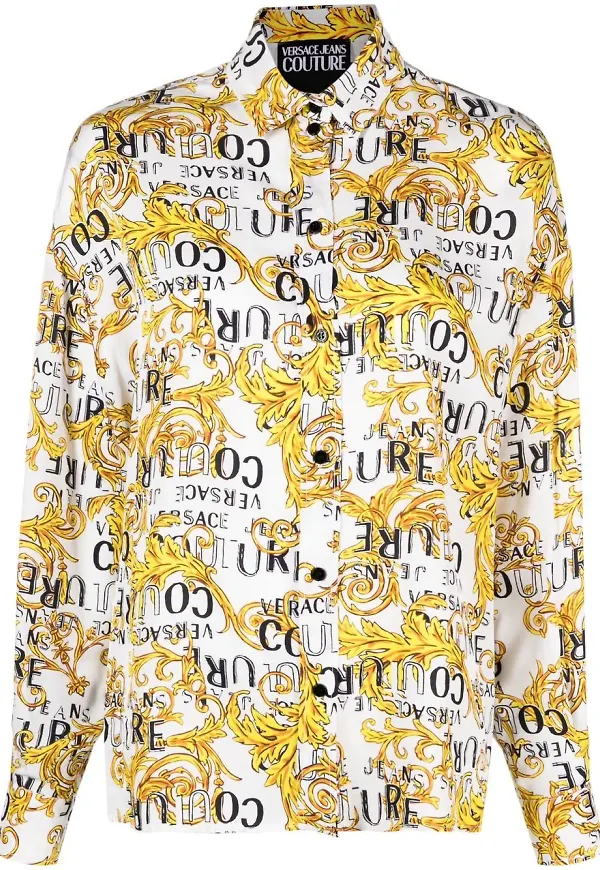 Versace Jeans Couture Baroque t-shirt med logotyp - Vit