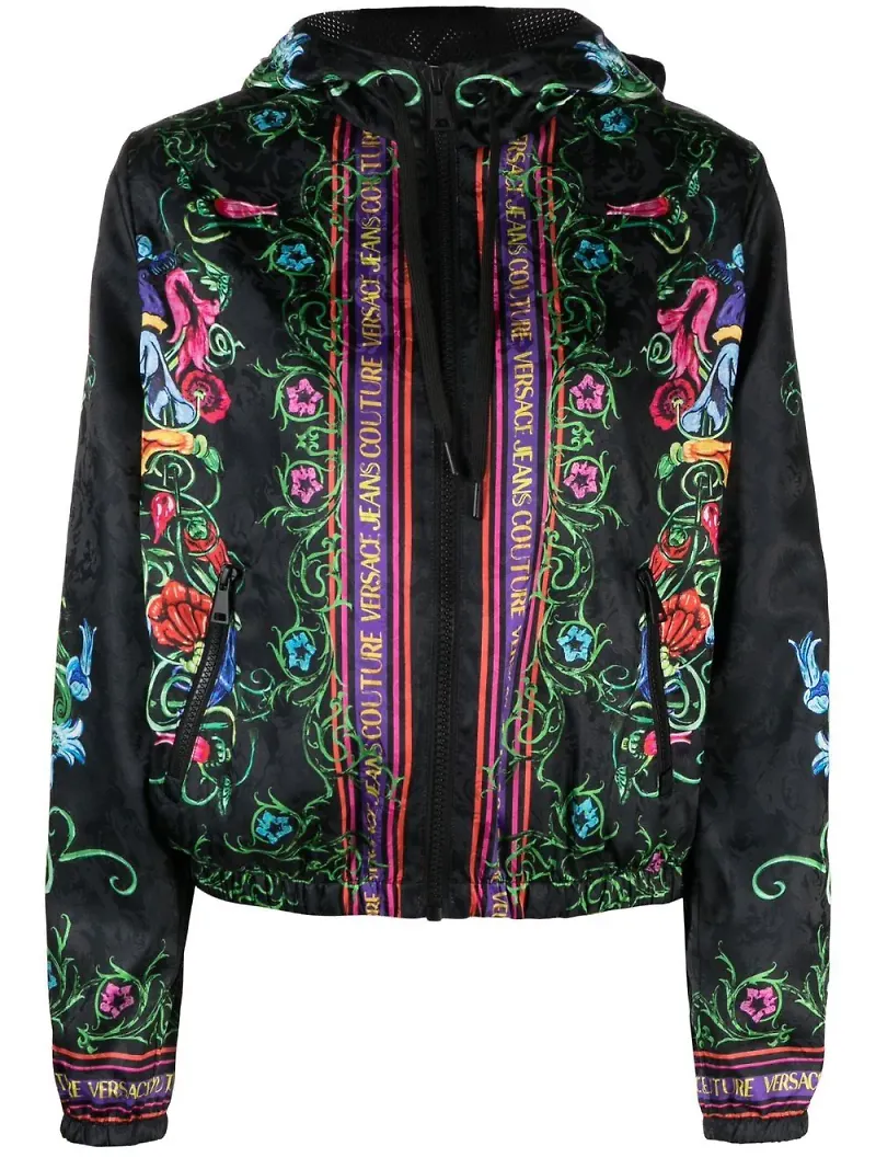 Versace Jeans Couture blommig bomberjacka - Svart