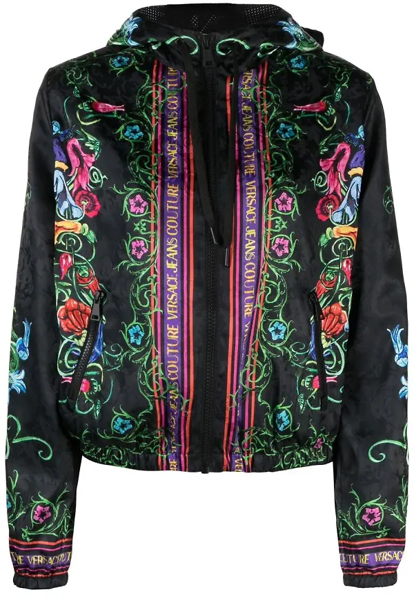 Versace Jeans Couture blommig bomberjacka - Svart
