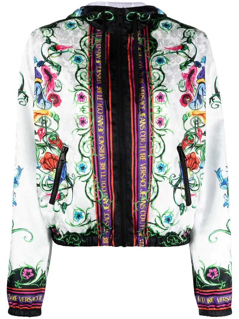 Versace Jeans Couture blommig bomberjacka - Vit