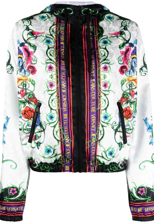 Versace Jeans Couture blommig bomberjacka - Vit