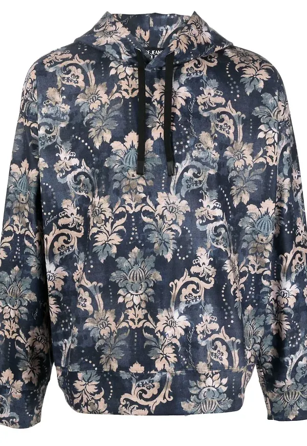 Versace Jeans Couture blommig hoodie - Blå