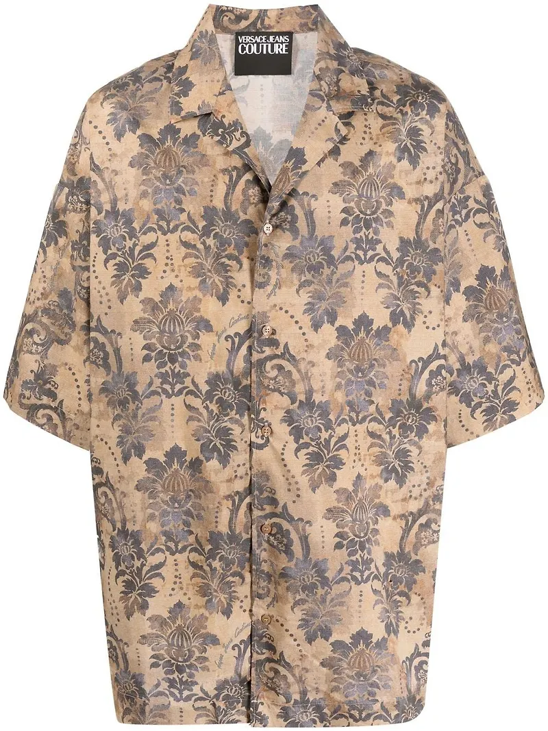 Versace Jeans Couture blommig kortärmad skjorta - Neutral