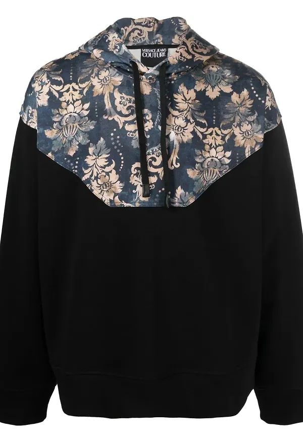 Versace Jeans Couture blommig pullover-hoodie - Svart