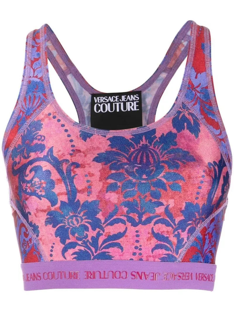 Versace Jeans Couture blommigt kort linne - Rosa