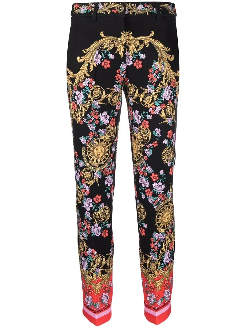 Versace Jeans Couture byxor med barocktryck - Svart