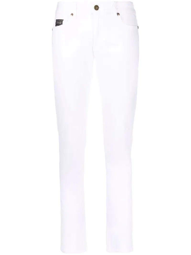 Versace Jeans Couture byxor med broderad logotyp - Vit