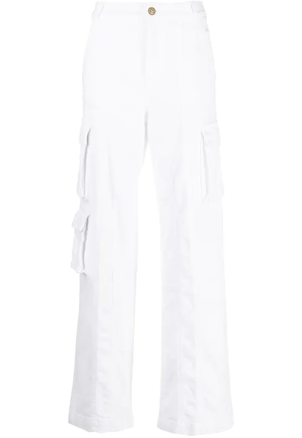 Versace Jeans Couture byxor med hög midja - Vit