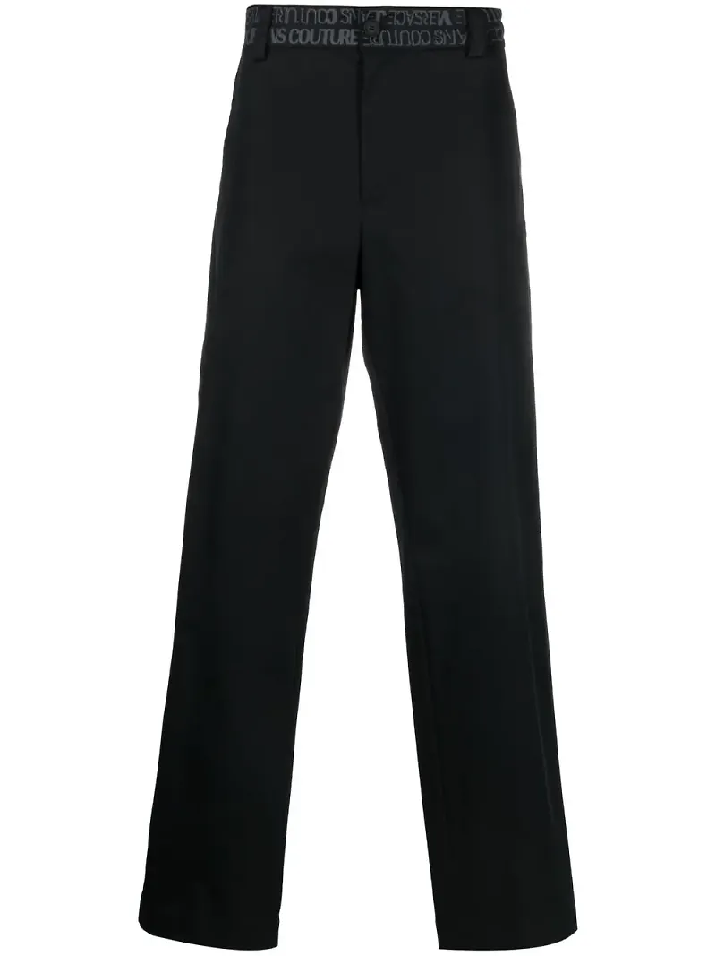 Versace Jeans Couture byxor med monogram - Svart