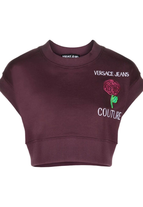 Versace Jeans Couture croptop med logotyp - Röd