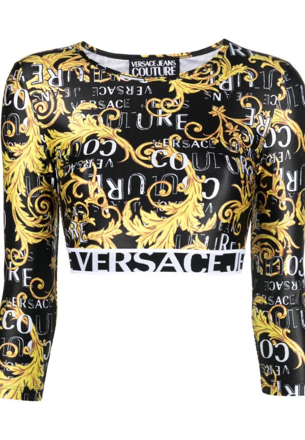 Versace Jeans Couture croptop med logotyp - Svart