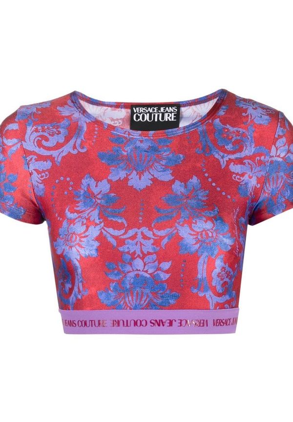 Versace Jeans Couture croptop med logotypband - Röd