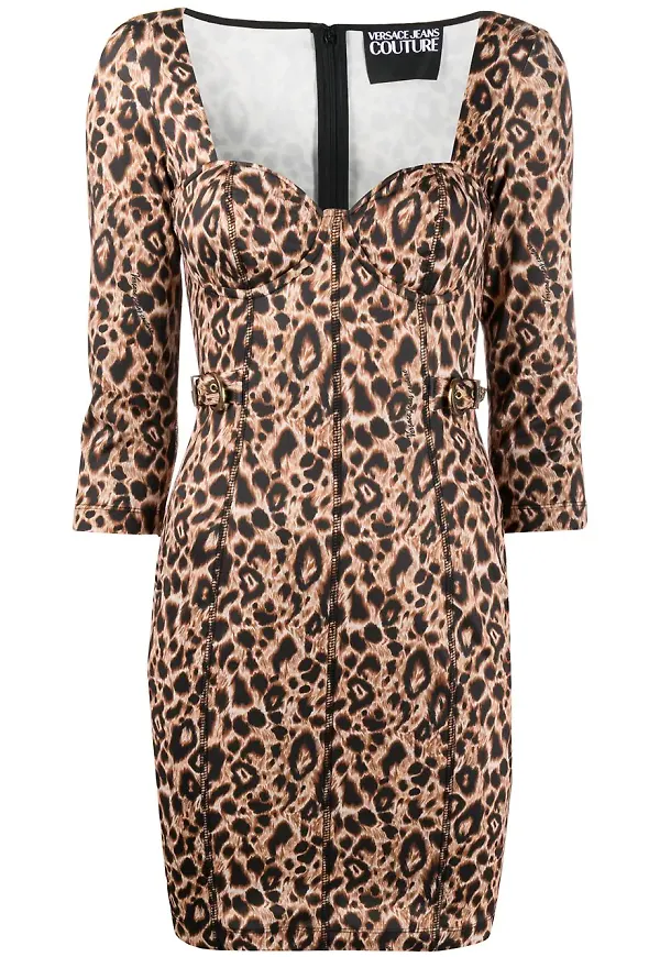 Versace Jeans Couture djurmönstrad klänning - Brun