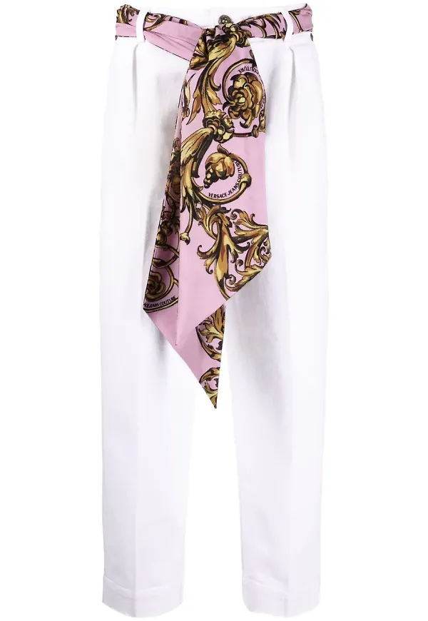 Versace Jeans Couture Foulard croppade jeans - Vit