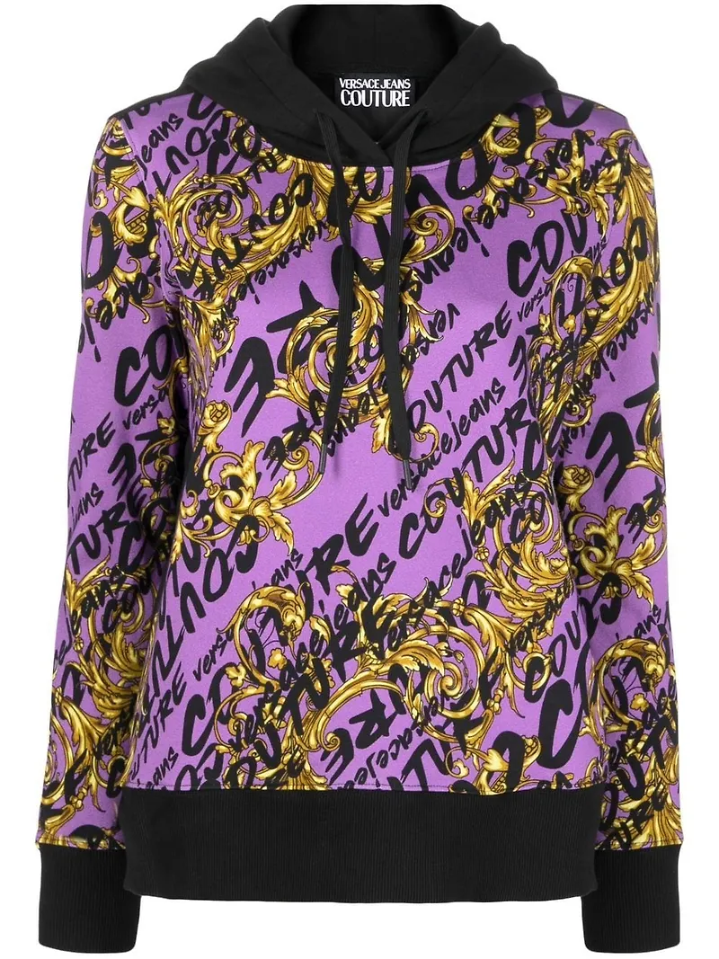 Versace Jeans Couture Garland hoodie med dragsko - Lila