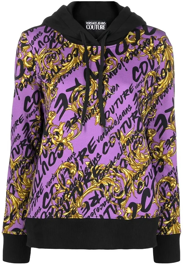 Versace Jeans Couture Garland hoodie med dragsko - Lila